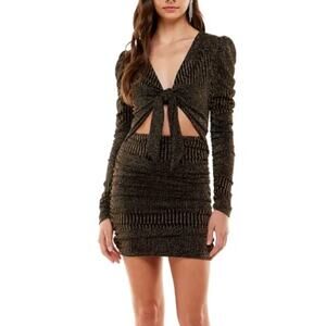 WAYF X Emma Rose Corvette Long Sleeve Ruched Mini Dress Women’s Sz XL